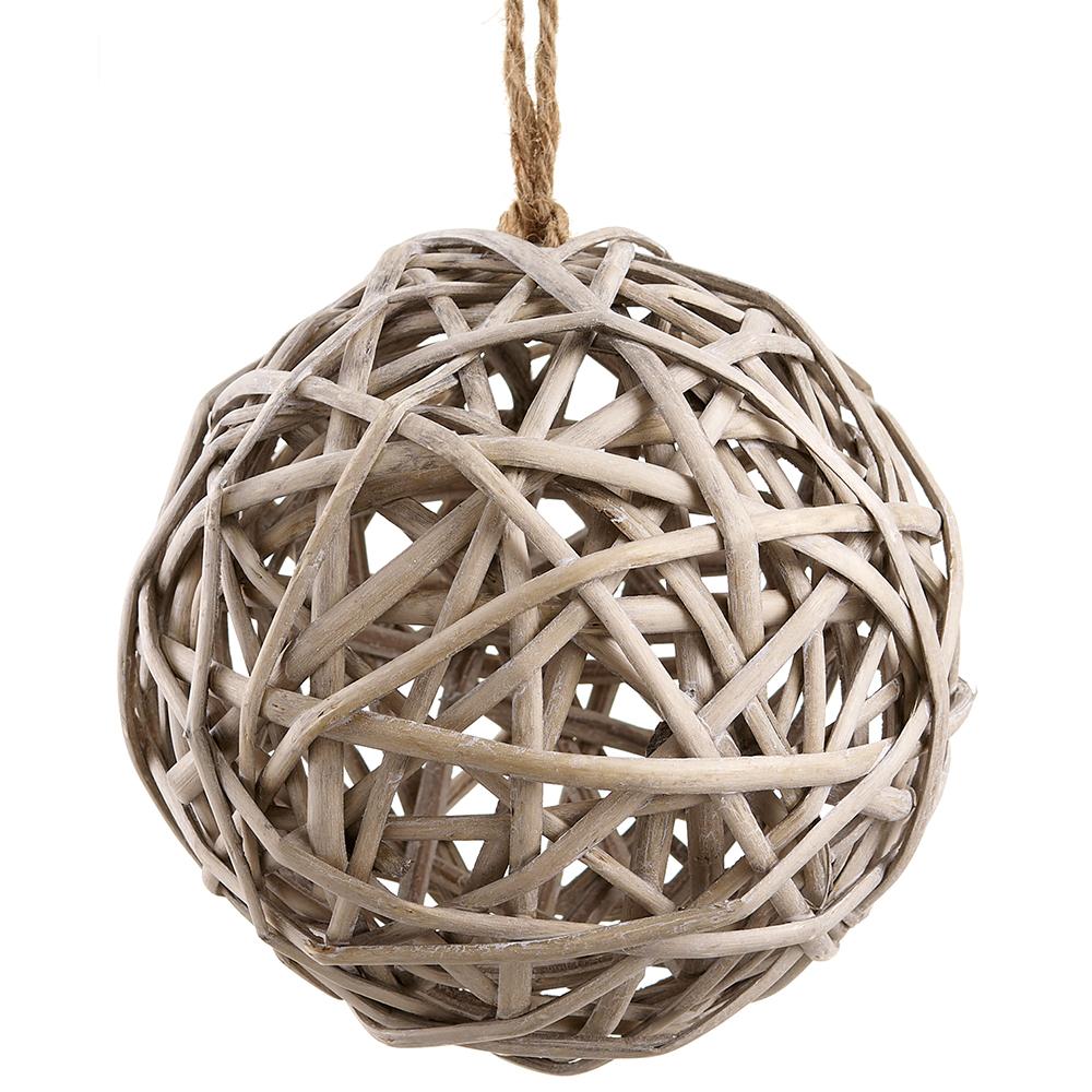 5"WICKER BALL ORNAMENT BE/BR