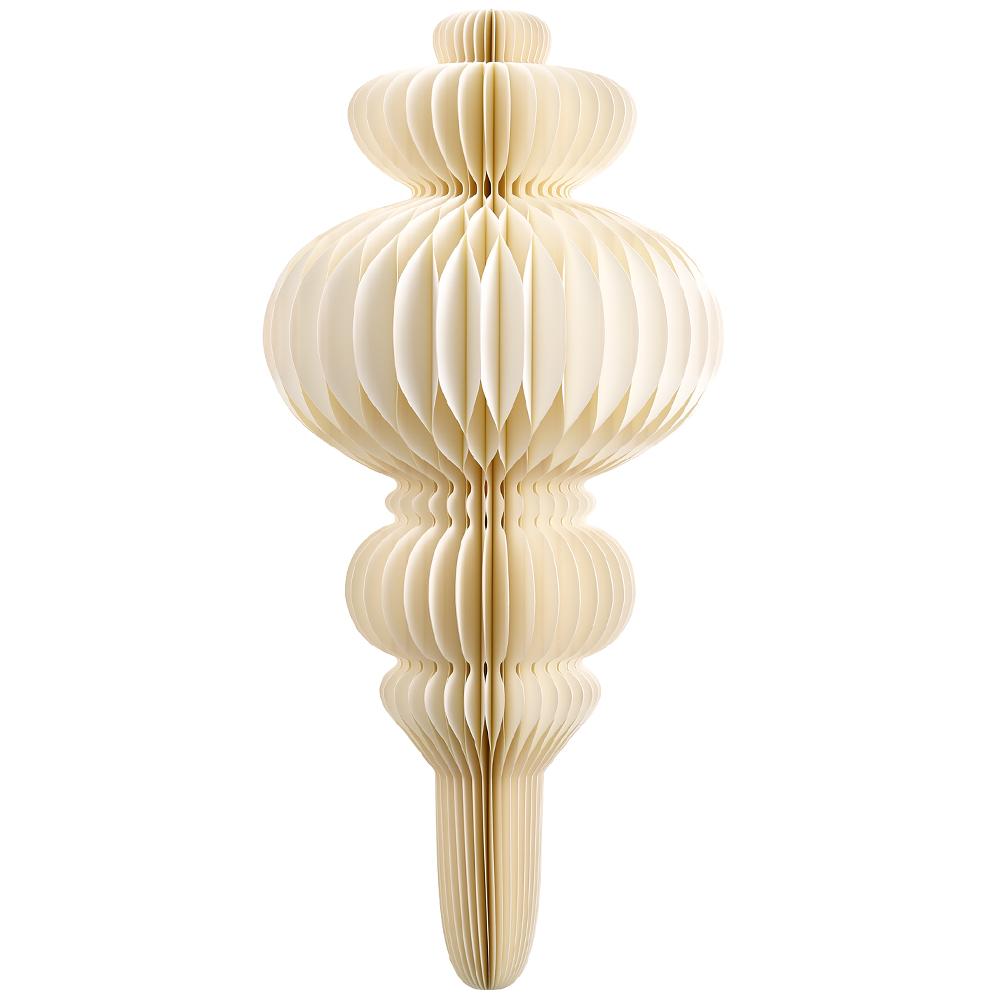 32"PAPER FINIAL ORNAMENT WH