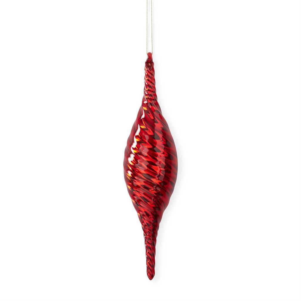 Assorted Red Glass Finial Ornaments (3 Styles)