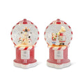 Set of 2 7.75 Inch Glittered LED Red Resin Gumball Machine Snow Glob