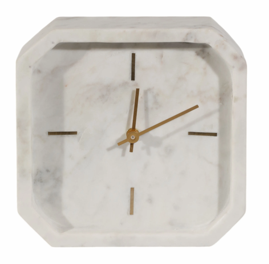 MARBLE OCTAGON CLOCK