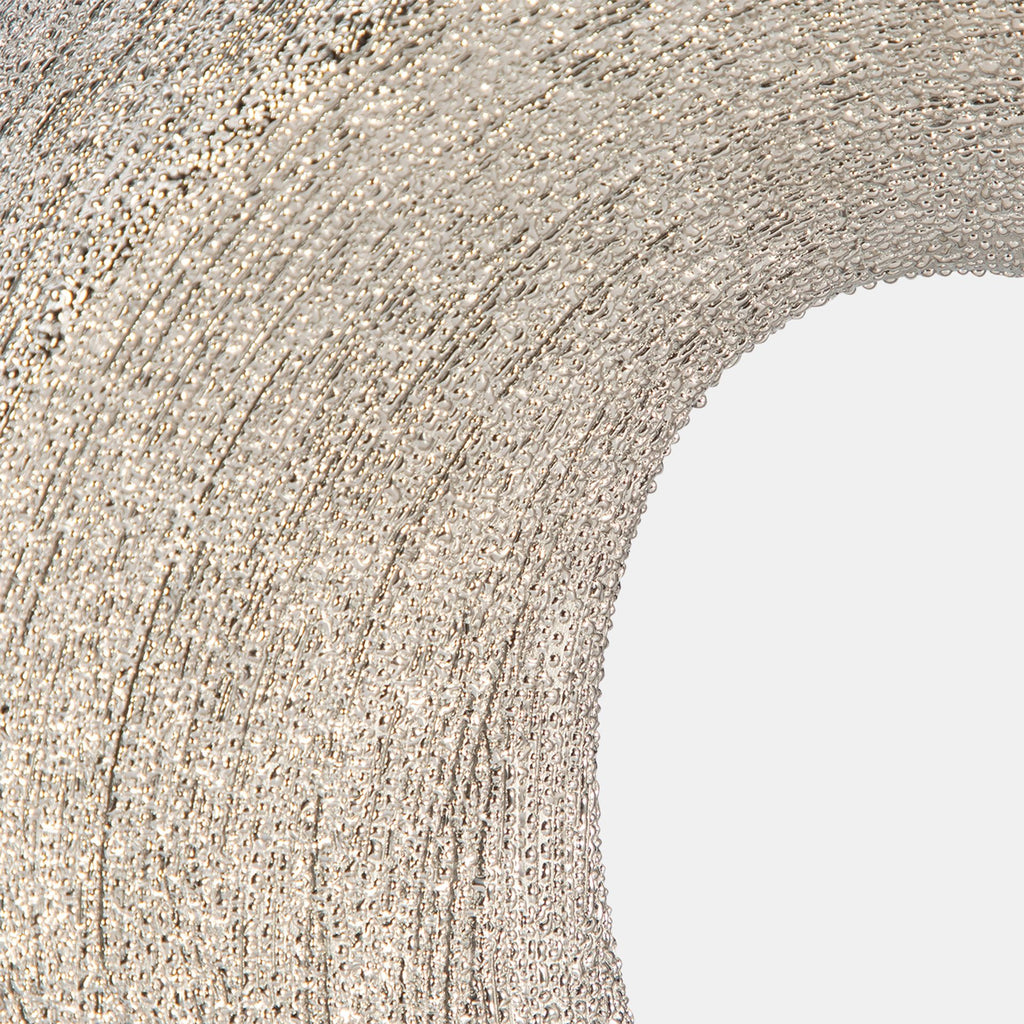 BEADED OVAL VASE CUT-OUT  SILVER
