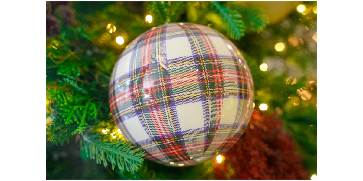 White plaid ornament