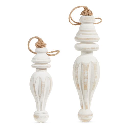 "SB" 8.75" DISTRESSED WOOD FINIAL ORNAMENTS