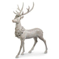 37.5" ICED STANDING DEER WITH HOLLY WREATH