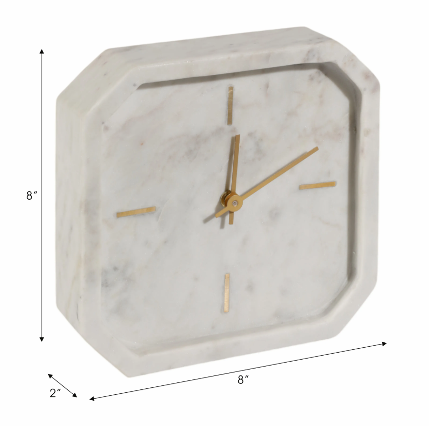 MARBLE OCTAGON CLOCK