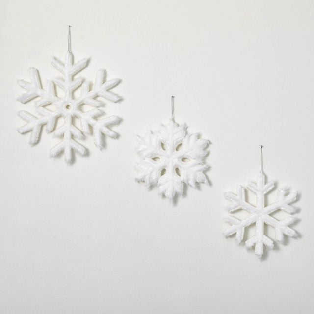 SNOWFLAKE ORNAMENT Set/3 WH Pk2